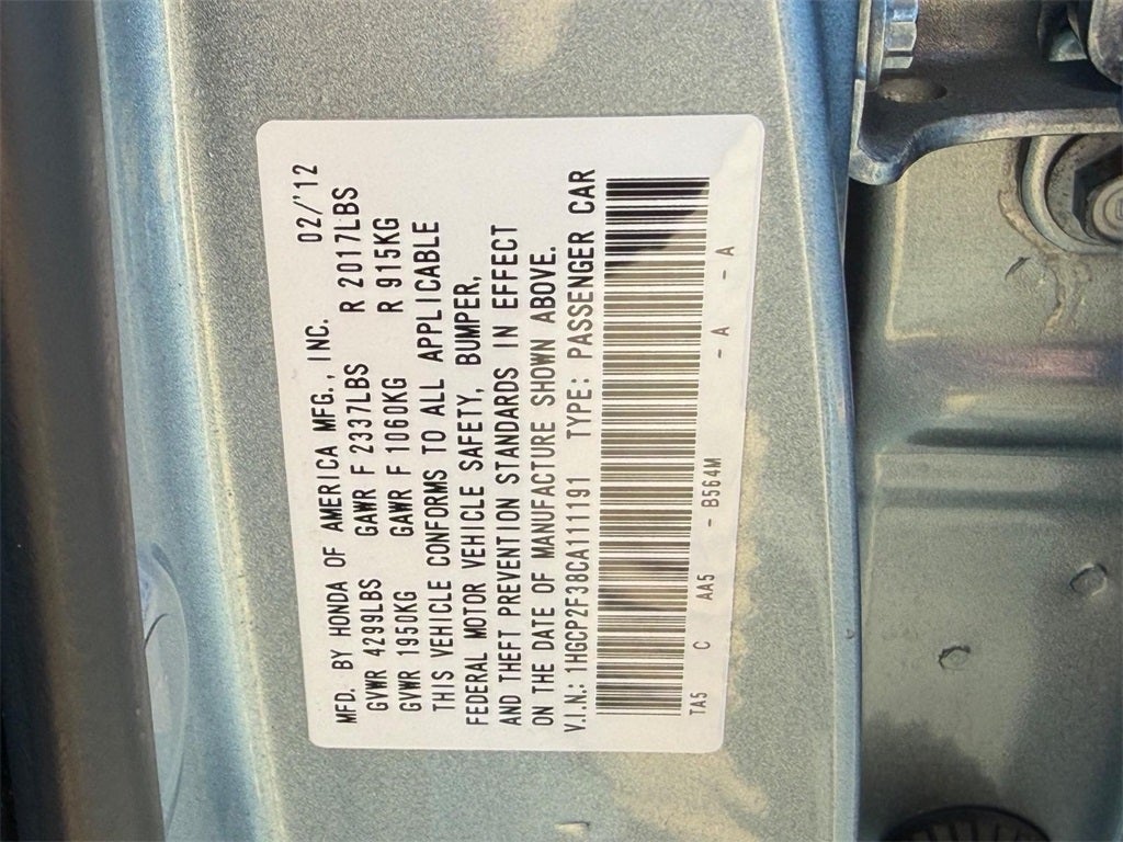 2012 Honda Accord LX 2.4