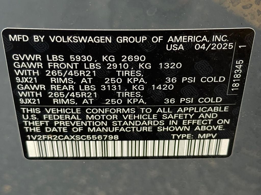 2025 Volkswagen Atlas 2.0T SEL Premium R-Line