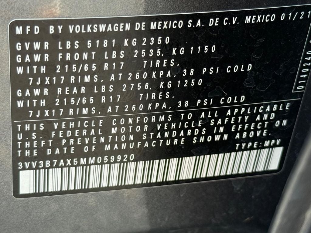 2021 Volkswagen Tiguan 2.0T SE