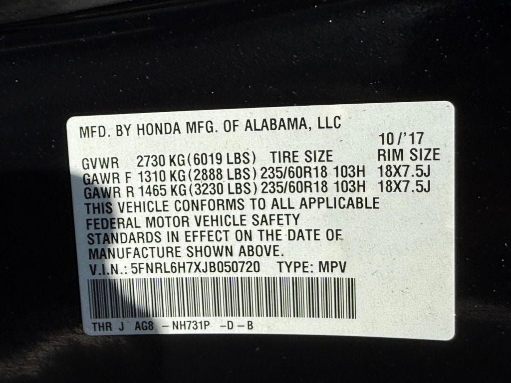2018 Honda Odyssey EX-L